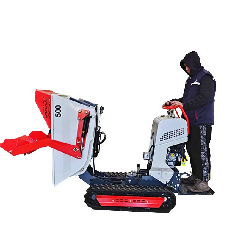 Hot sale Agricultural Crawler mini dumper 500kg Construction Garden Mini Dump Truck Hydraulic Track Dumper Self-loading