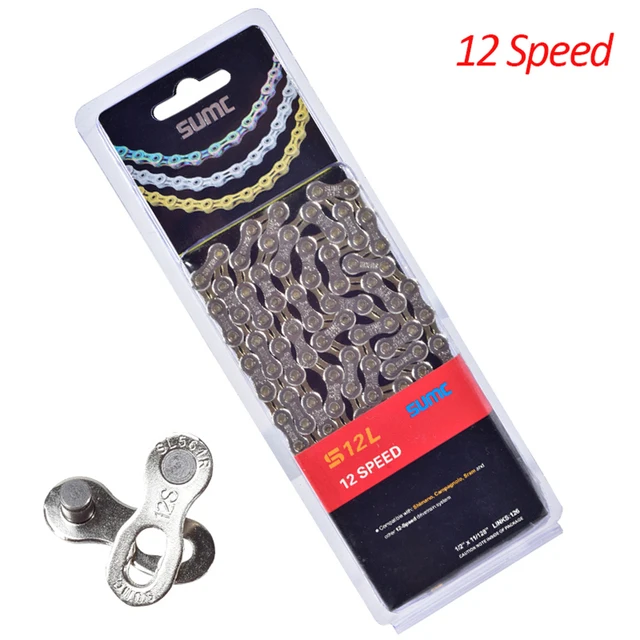 SUMC Bicycle Chain 8/9/10/11/12 Speed Silver Half Hollow Mountain Road Bike Chain Ultralight Bicycle Chain Components 116Links