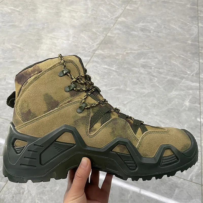 6 Inches Steel Toe Lightweight Green Mens Waterproof Trekking Hiking Combat Tactical Leather Black Shoes Boots Original for Men
