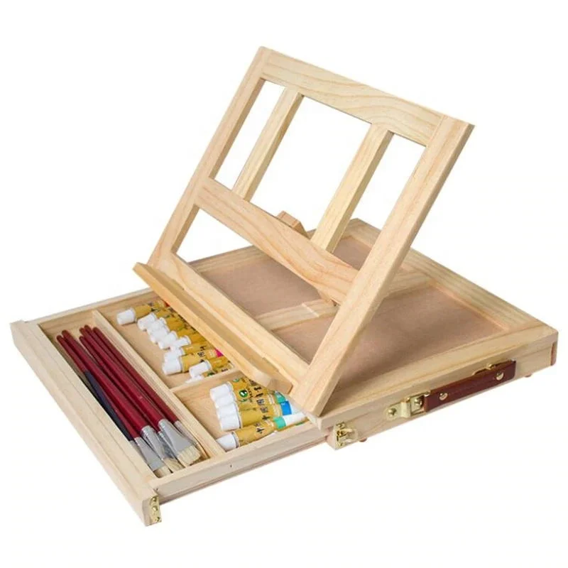 2020 Hot Sell High Quality Professional Artist Easel Wooden Folding Mini Table Top Easel With Storage Box