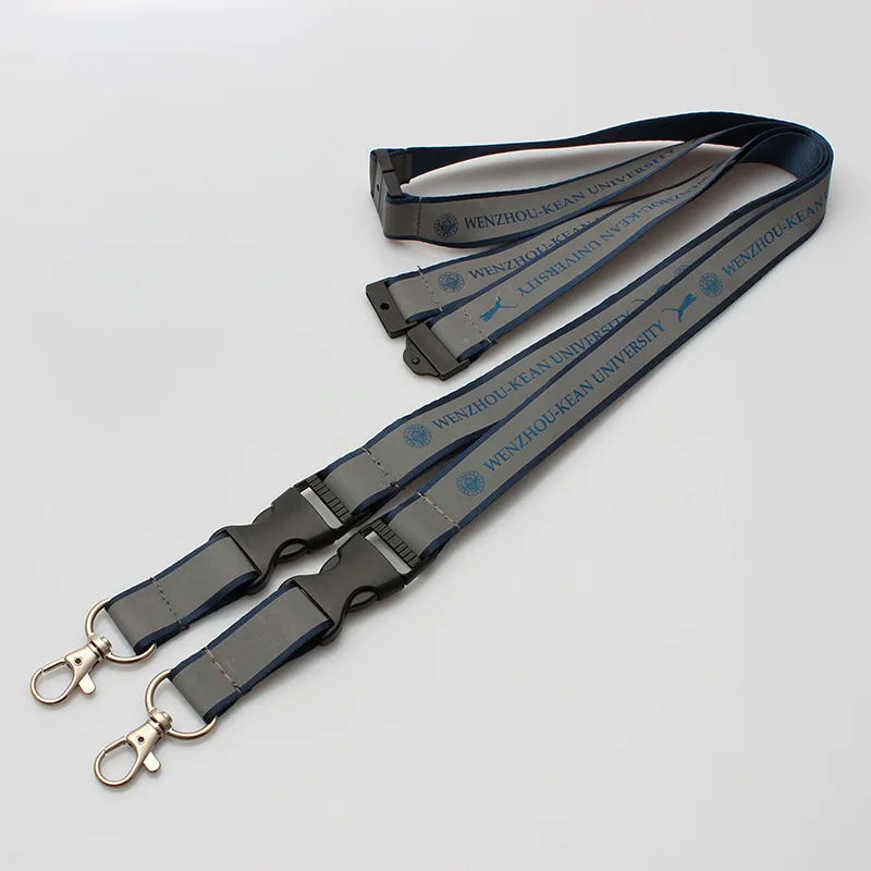 Manufacturer High Quality Polyester Personalised Customizable Lanyards safety security reflective lanyards with logo custom