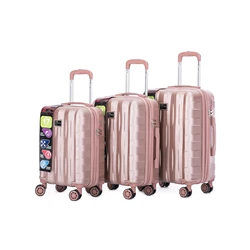 South America Small Size Set 17 19 21 Inch 360 Degree Spinner Detachable wheel ABS 3PCS Expandable Trolley Suitcase Luggage