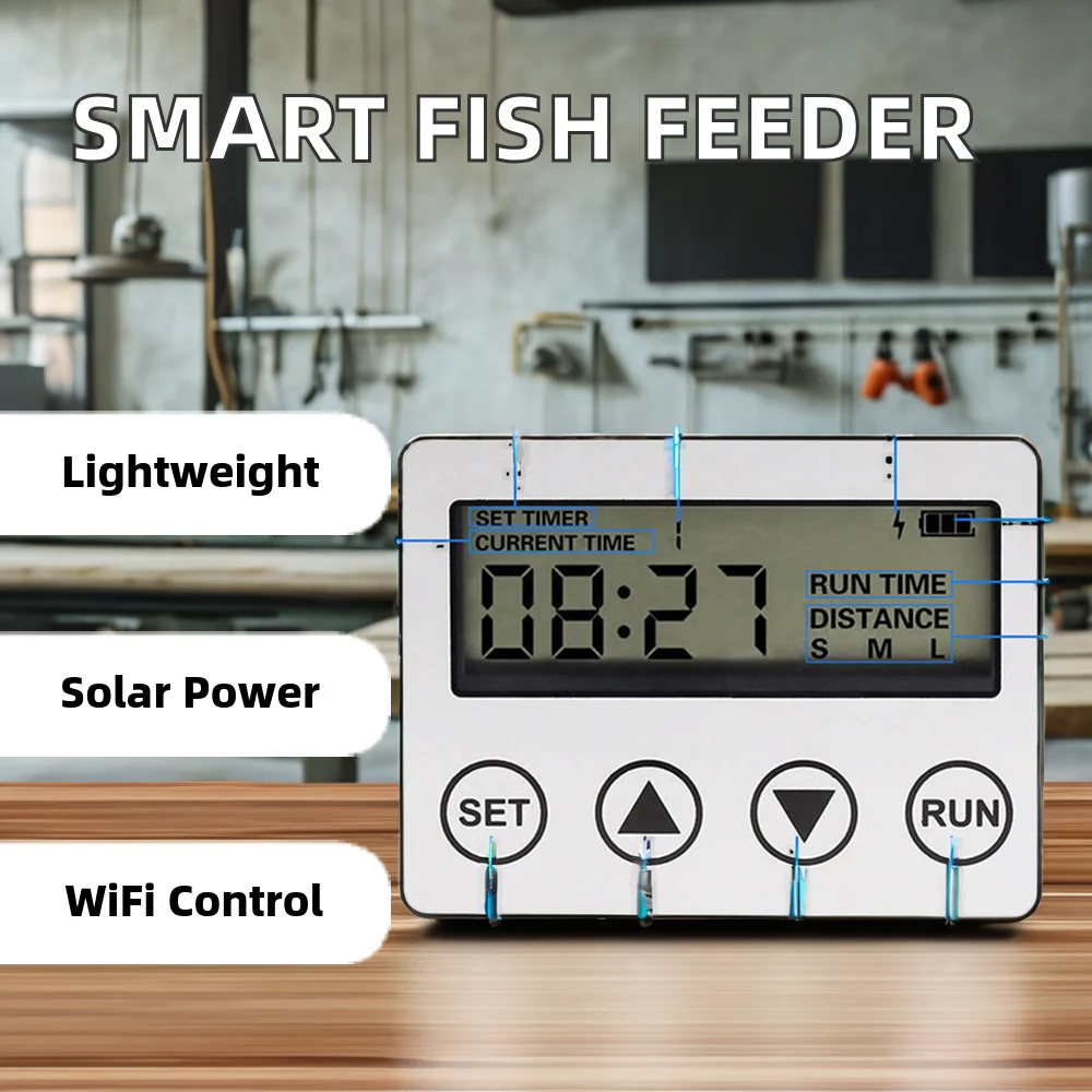 WiFi Remote Control Auto Fish Feeder Solar Automatic CFF 106 206 Aquarium Aquaculture Farm Fish Tank Pond Feeding Made Plastic