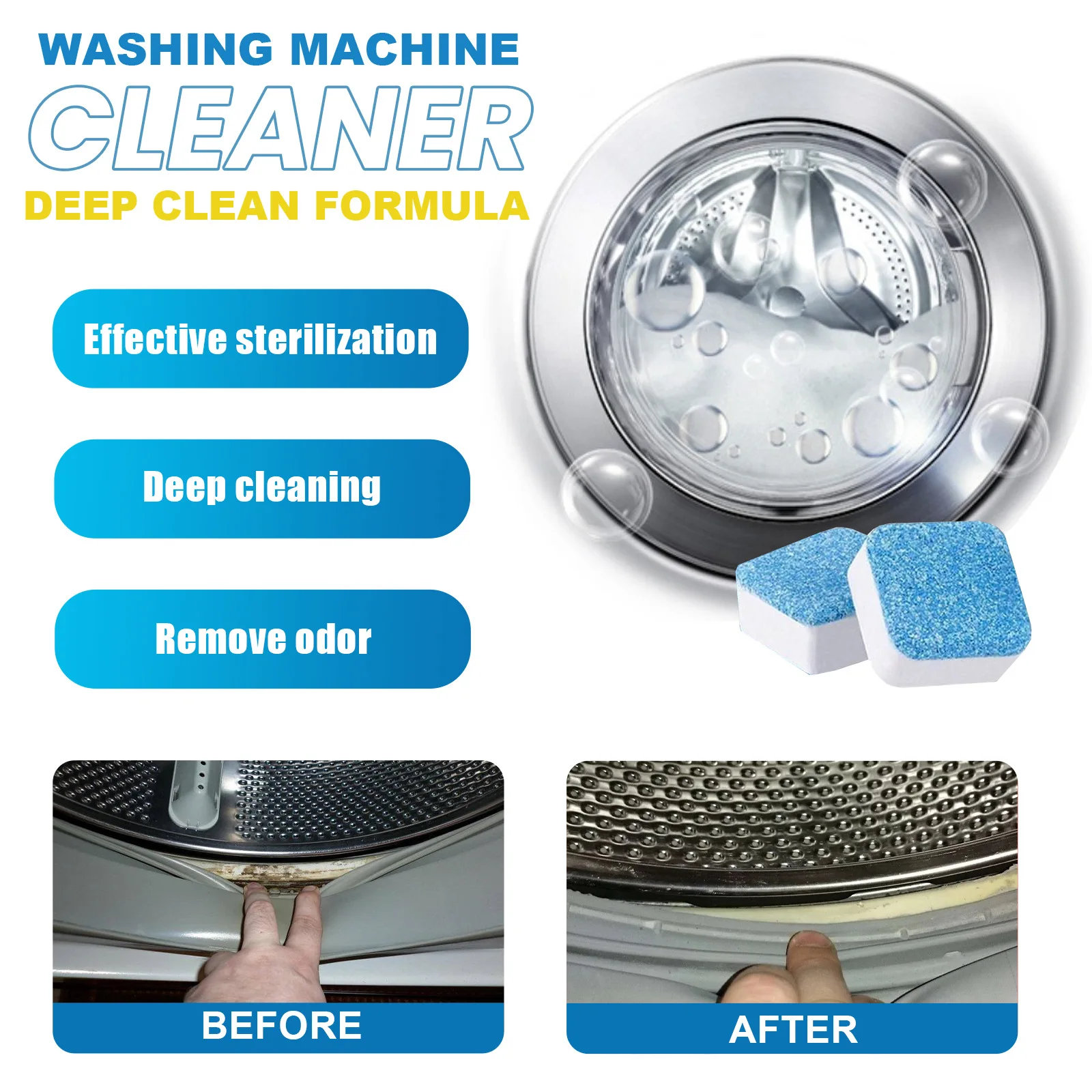 Jaysuing Wholesale Laundry Trough Drum Water Tank Dirt Cleaning and Odor Cleaning Tablets Washing Machine Deep Cleaning Tablets
