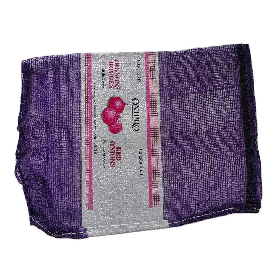 Wholesale PP leno sack for onion garlic net mesh 50 kg bags mesh bag