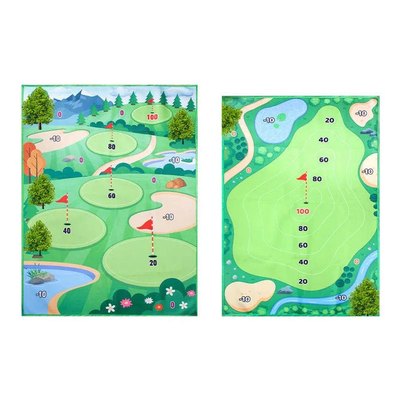 2024 Newest Custom Pattern Kids Golf training Chipping Mat Toy Set With Multiple parts