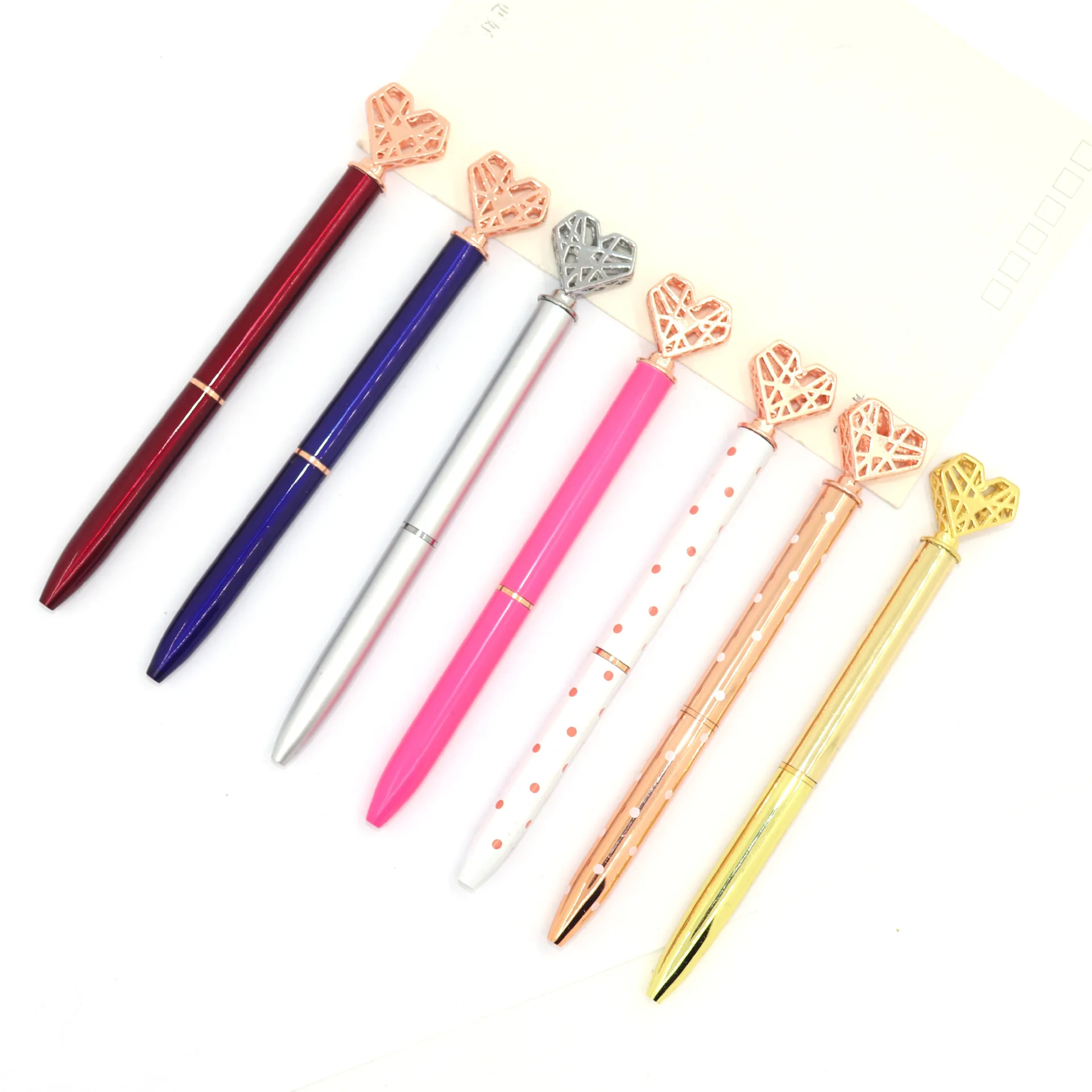 Latest trendy heart shape touch stylus  adorable  diamond  ballpoint pen for women girls coworkers