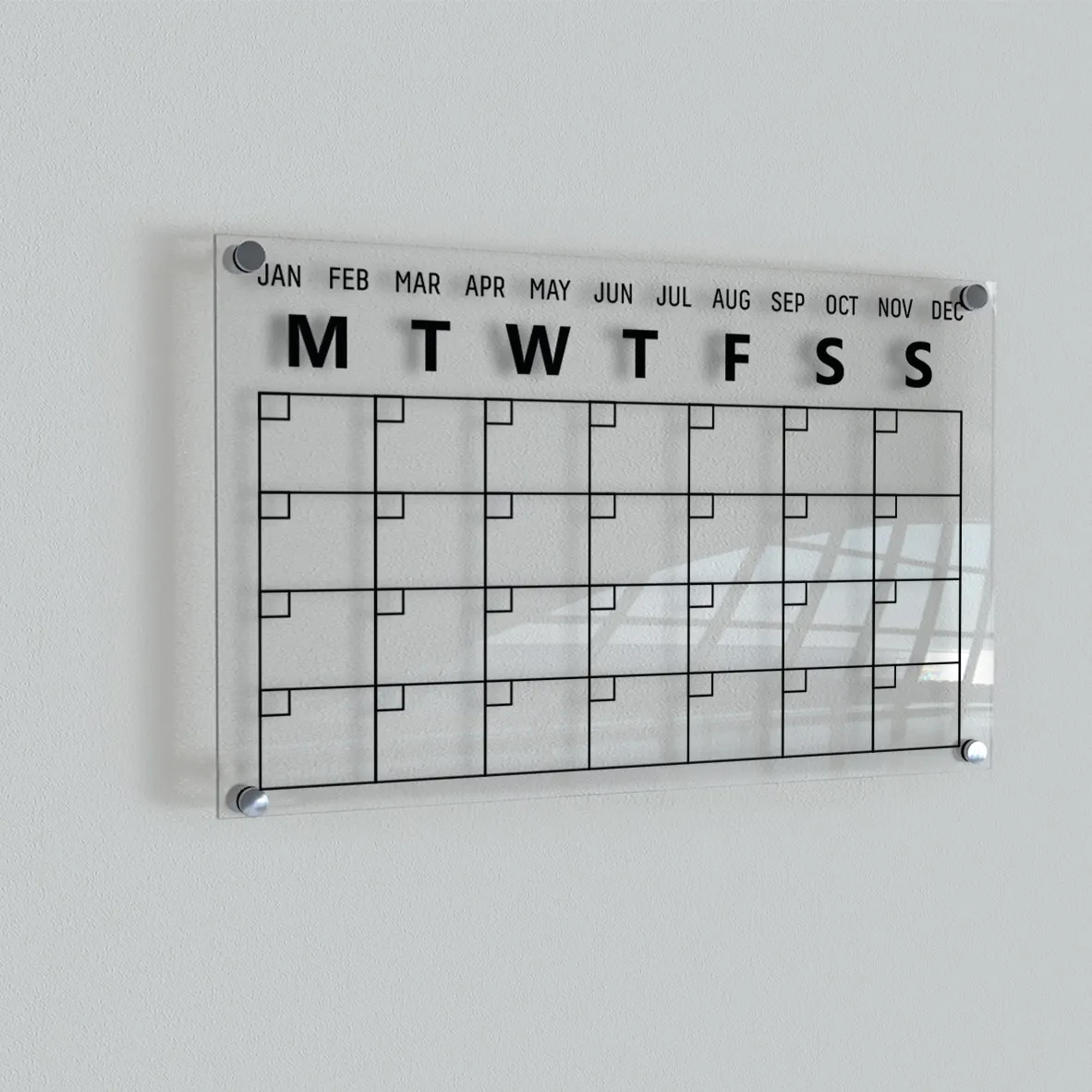Reusable Acrylic Wall Calendar Clear Acrylic Dry Erase Board Acrylic Calendar Planner