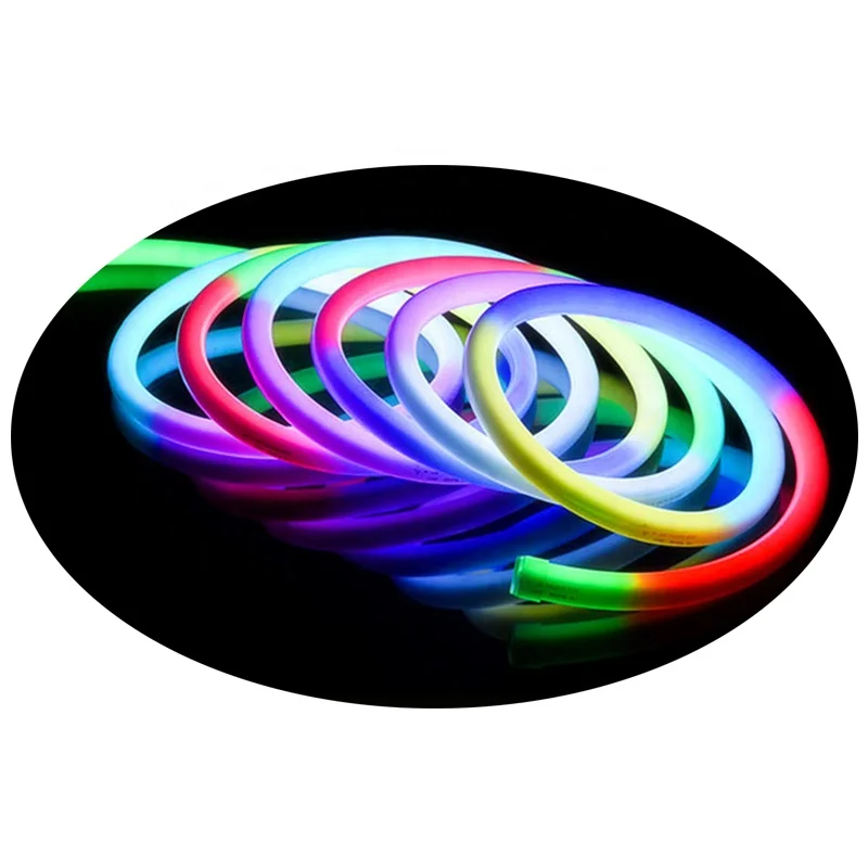 led neon flex rgb 360 degree light round Dia:22/25/38mm neon lights strip 12V 24V IP67 rgb Neon Tube Flexible Strip Light