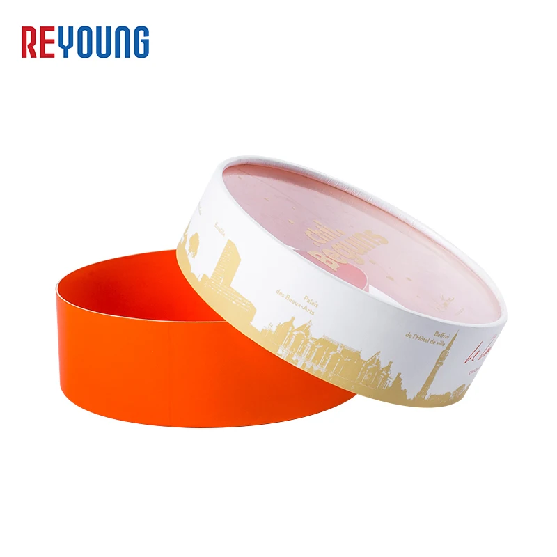 Decorative Round Flower Boxes Custom Shape logo Graduation Anniversary Cardboard Dessert Chocolate Gift Boxes With Clear Lid