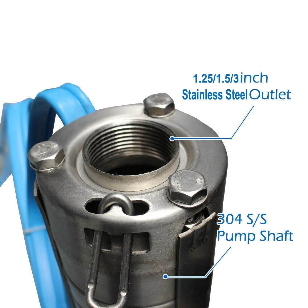 4DSS6-135-A220/D300-1500 4Inch 6M3/H 2HP AC DC Submersible Solar Powered Water Pumps Solar Submers Pump