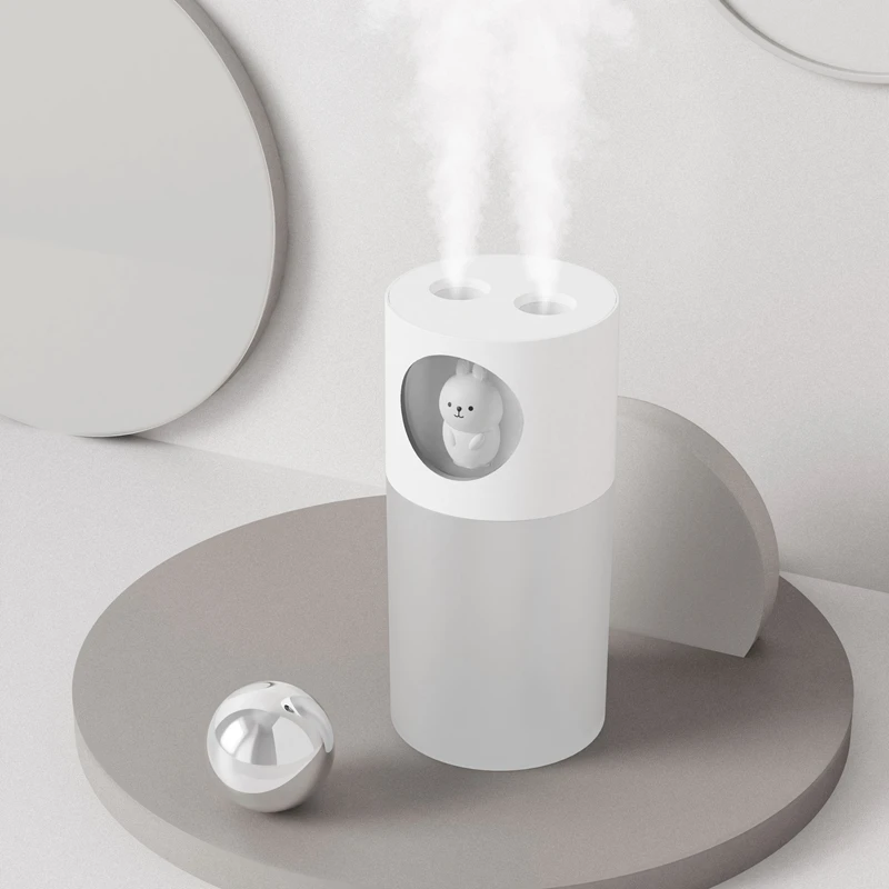 New 280ml large capacity dual nozzle cute pet cartoon USB humidifier night light car home desktop humidifier air diffuser