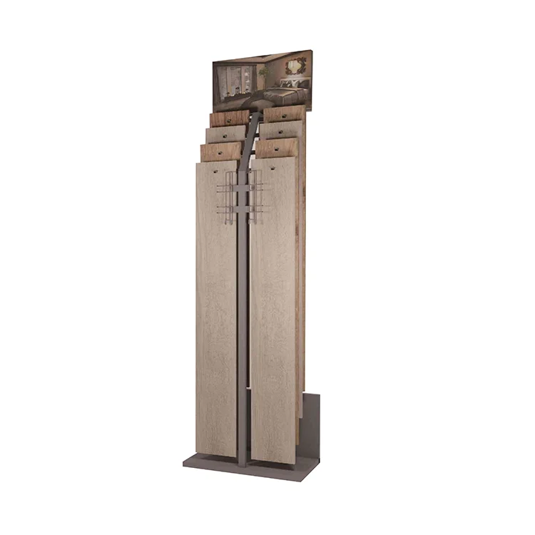 Exhibition Wood Flooring Stand Artificial Stone Marble Sample Racks Granite Metal Frame Recline Tile Display Showroom