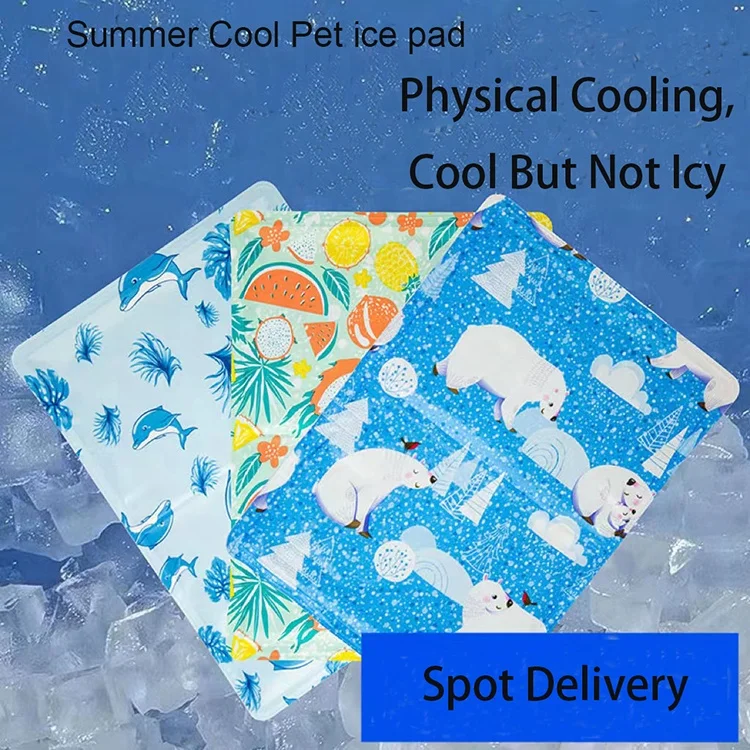 Custom Waterproof Self Cooling Ice Gel Pad Sleep Durable Roll Up Foldable Travel Portable Summer PVC Pet Dog Cat Cooling Mat Bed