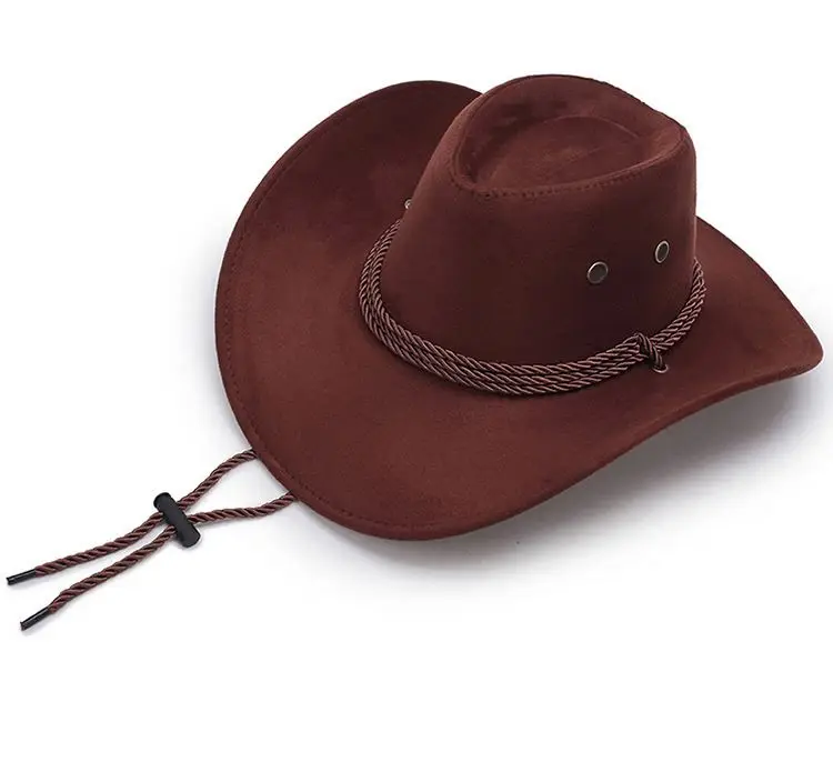 Fashion Adult/Kids  Western Sun Shield Unisex Cowboy Casual Artificial Leather Hat Wide Cowgirl Cowboy Hat