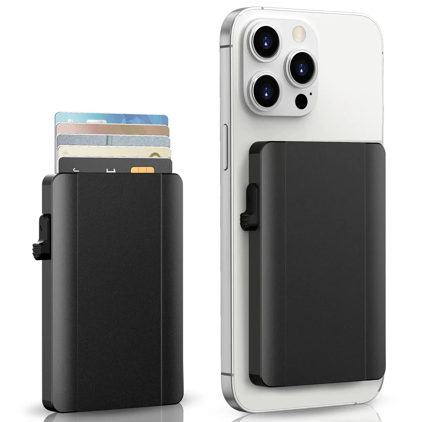 Custom Strong Magnetic Card Wallet Holder RFID Blocking Minimalist Pop Up Wallet for Men