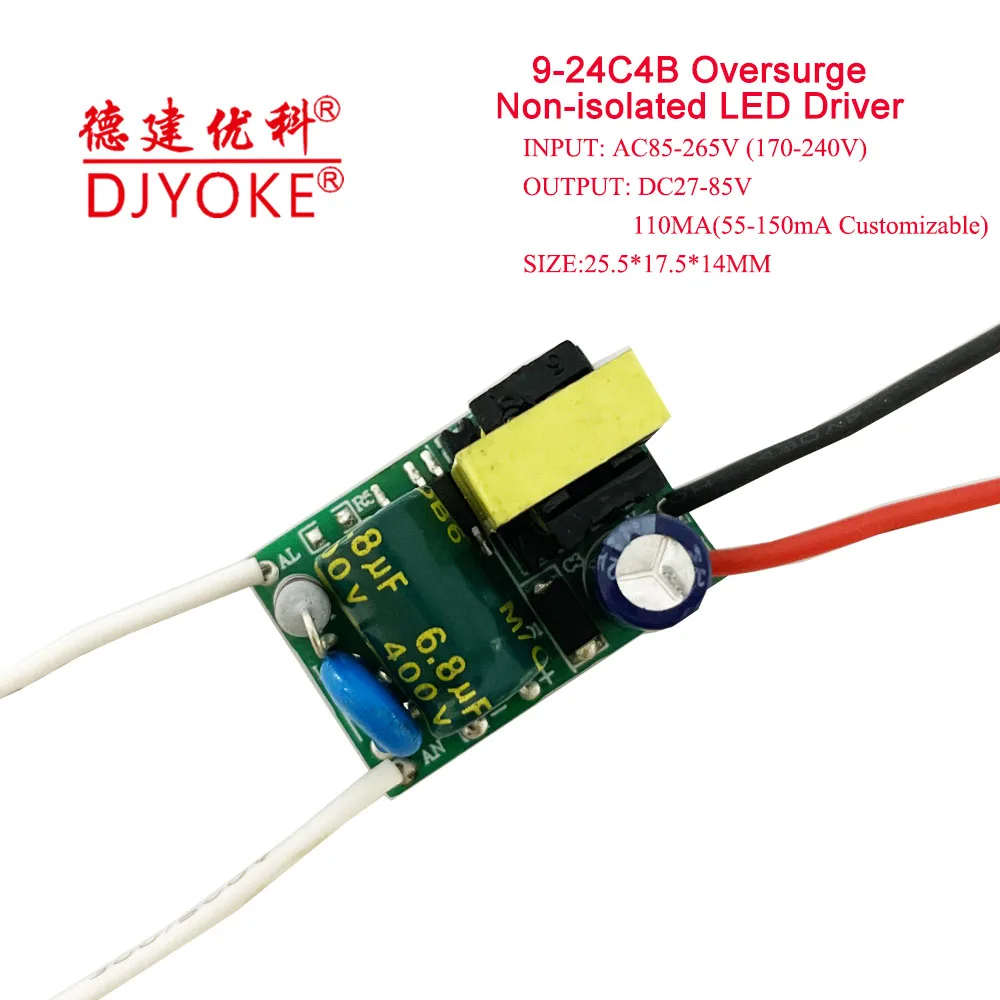 Oversurge 3-10W DC27-85V 110mA Low PFC open frame power supply led driver for bulb lamp E27 E14 LED driver 03