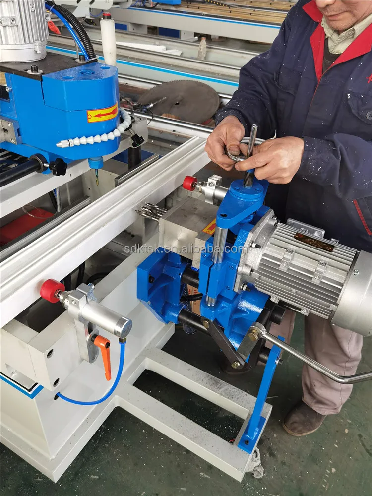 window and door making machine double heads lock hole milling machine slot drilling machine for aluminum profile