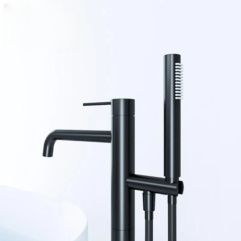 Simple Style Floor bath faucet chrome black Shower Faucet Brass bathtub  bath shower set mixer shower faucet