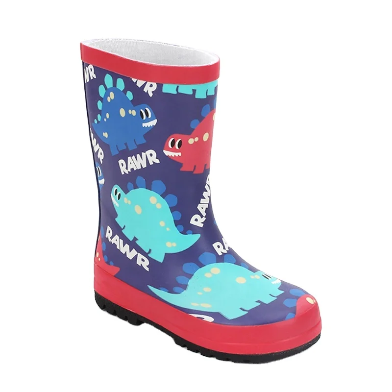 Wholesale New Design Custom Pure Kids Rainboots Waterproof Kids Gumboots Cartoon Gardening Wellingtons