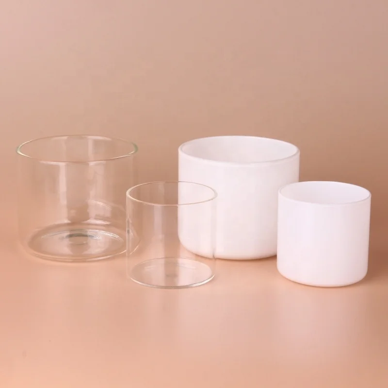 Heat resistant high borosilicate candle jar 14oz vessels empty 3 wick large luxury candle jars with lid