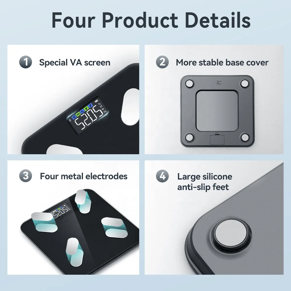 New Arrival 180kg Smart Bmi Function Digital Body Fat Electronic Bathroom Scale