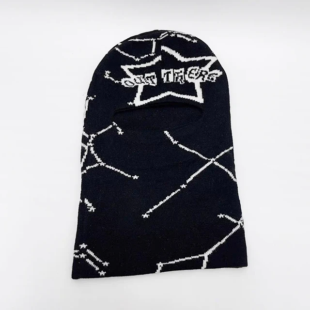 Wholesale jacquard Ski Mask acrylic beanie winter hat High quality knitted Manufacturer Custom Full Face Skimask balaclava