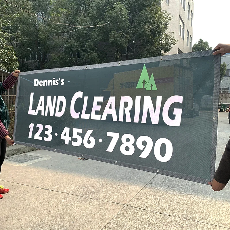 Outdoor custom digital printing UV resistance waterproof advertising polyester fabric pvc vinyl mesh fence fabric banner