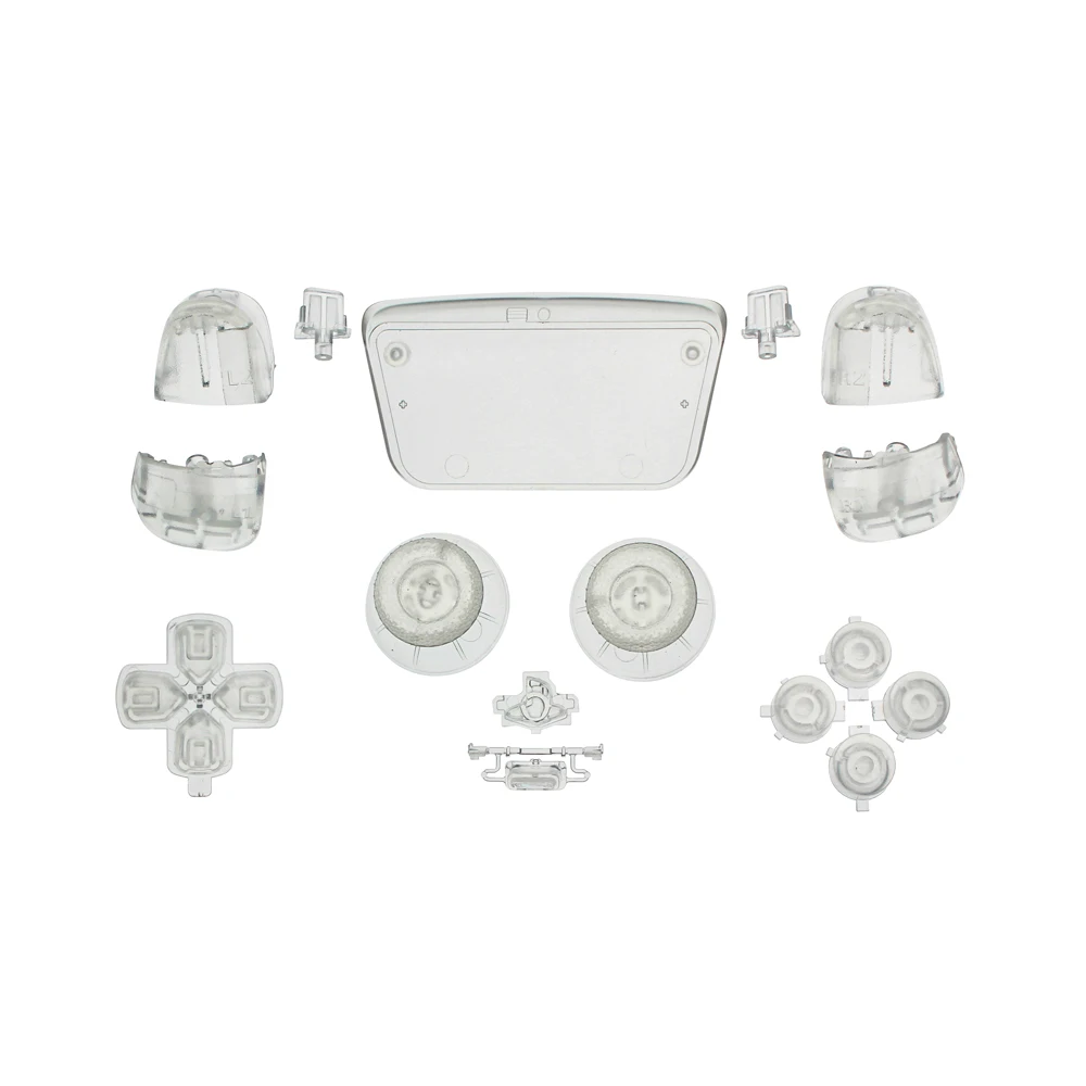 16 in 1 Clear ABS Controller For PS5 Controller Buttons Full Set In Transparent Color V.2.0