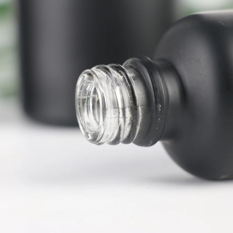 100ml Black Round Empty Essential Oil Dropper Glass Bottle With Silver Top