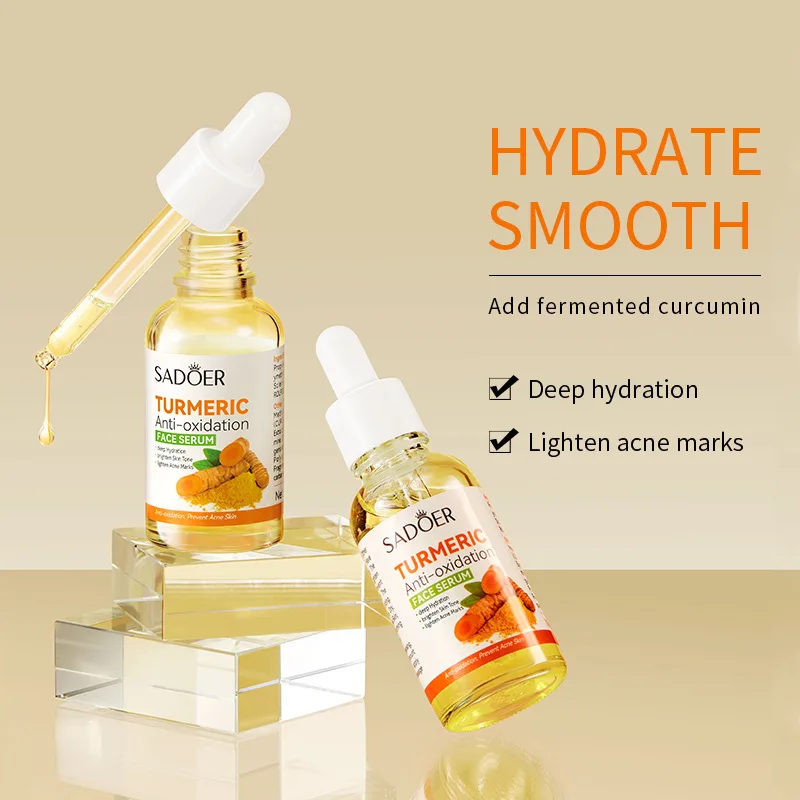 Wholesale anti-aging Hyaluronic Acid Facial Turmeric Serum  anti oxygen moisturizing  cream with 30ml