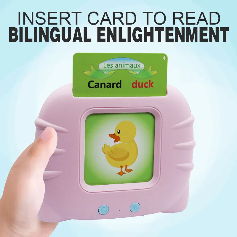 Voiced Sight Cartoon 224 Words Resource Spelling Puzzle Ages 2-6 Educational Toys French Learning Machine Talking Flash Cards