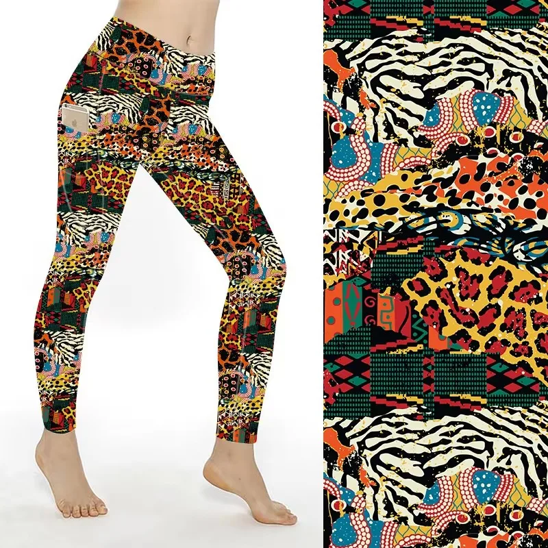 Buttery Soft Double Side Brushed Hybrid Rainbow Custom Skull Digital Printed High Waist Leggings With Pockets