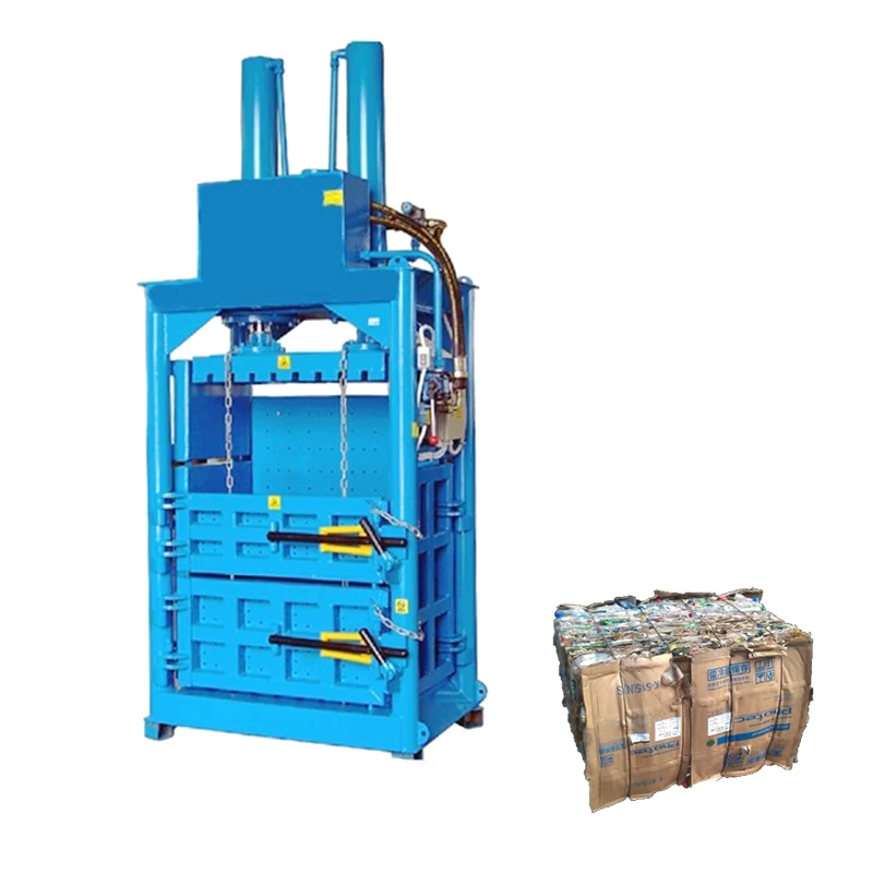 NEWEEK Semi-automatic paint bucket cotton plastic recycling waste pet bottle baler hydraulic scrap metal baling press machine