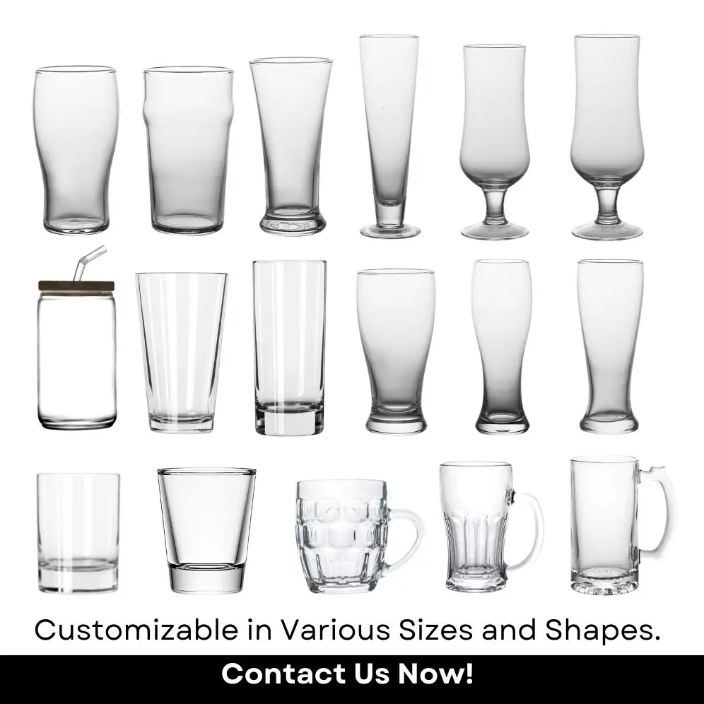 Customized Logo Beer Mug with Handle Can Print Logo Beer Glasses Bottle for Party Bar