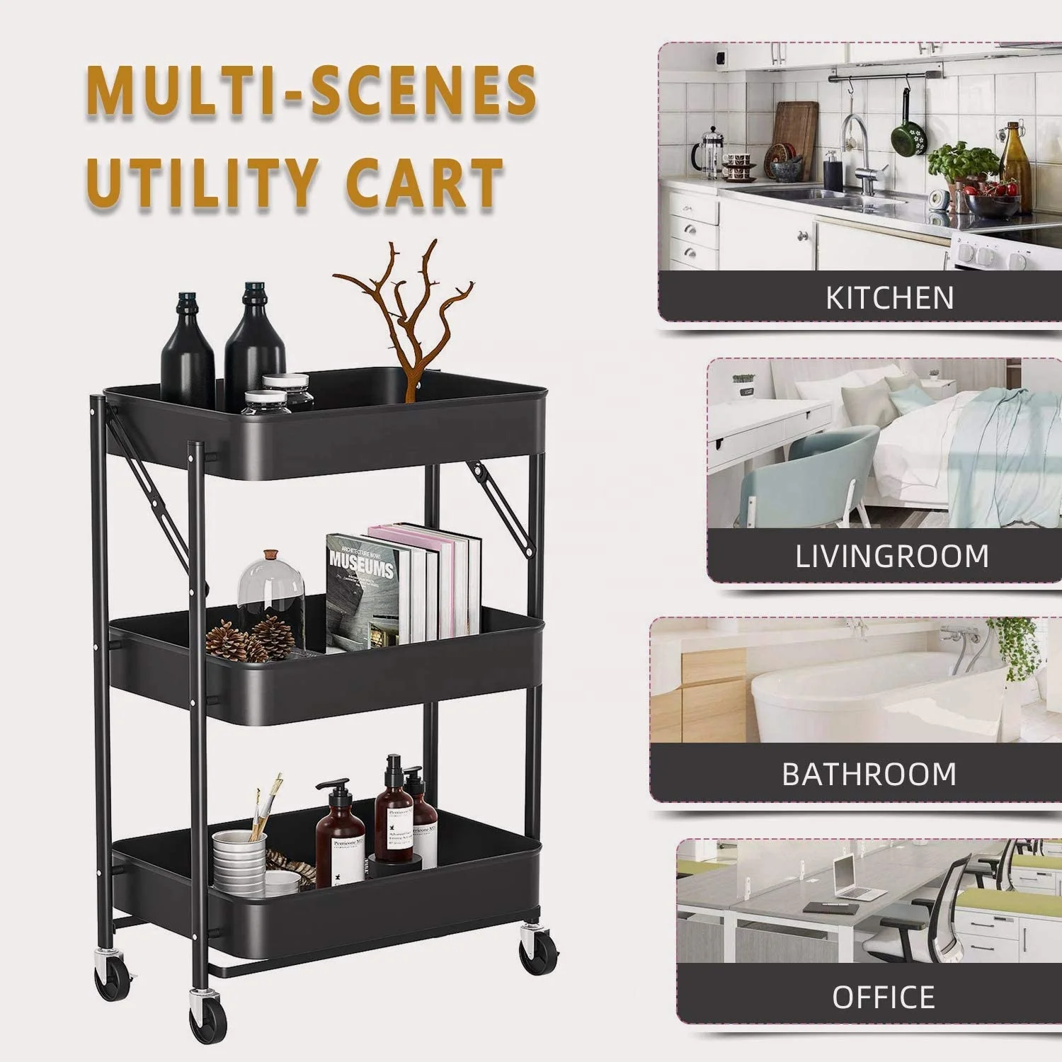 5 этажная metal wire mesh for прокатного storage kitchen trolley kitchen and bathroom