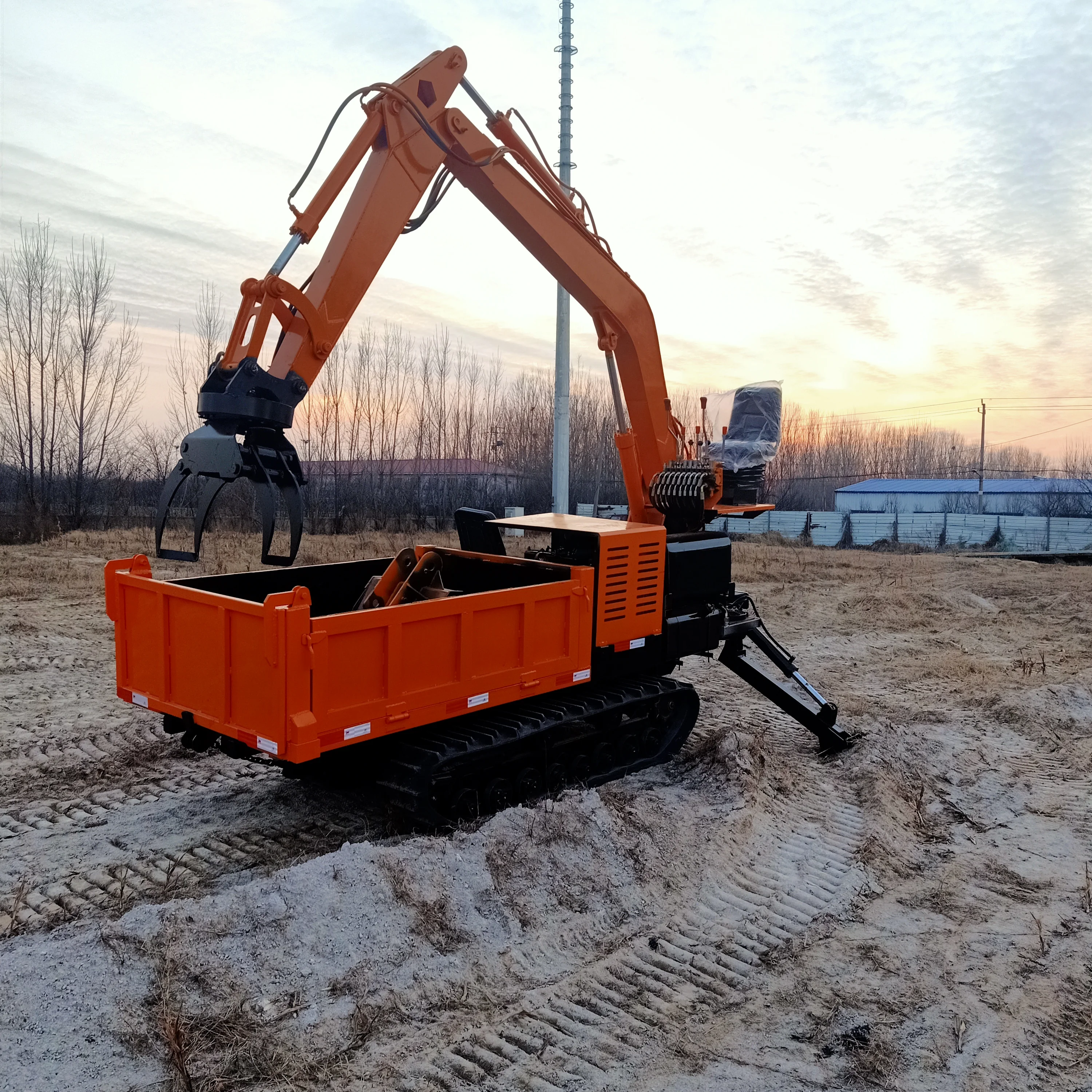 Four unlike digging with the car Small car dig Truck digging for agricultural use