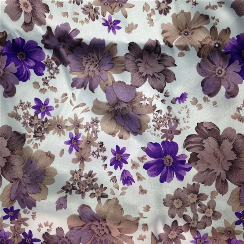NO MOQ wholesale factory manufacturer polyester woven custom digital print satin textile fabric