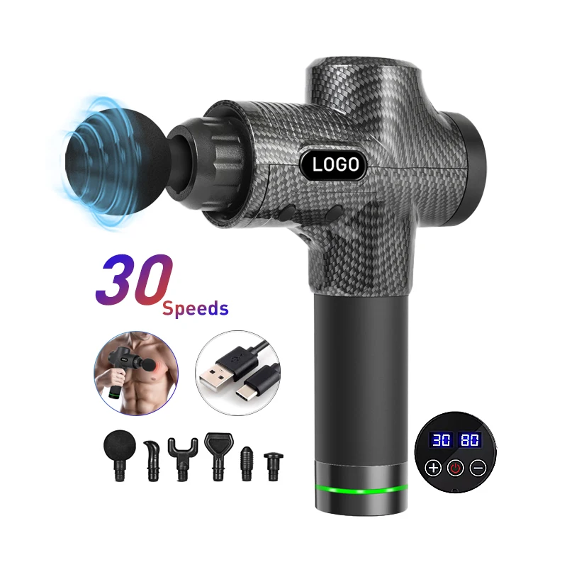 Dropshipping Electric Quite MultiHead Fascial Gun Massager Deep Tissue Percussion Muscle Cordless Electric Massage Gun