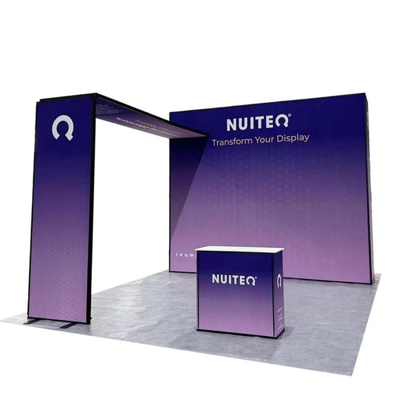 New Design Aluminum frame tension fabric 6x6m Modern exhibition tradeshow Trade Show Booth for expo