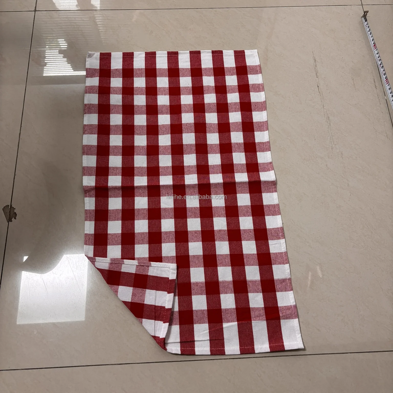 100% Pure Cotton Checkerboard Tea Towel Customizable Printing Design and Size for Kitchen  or CleanTowel