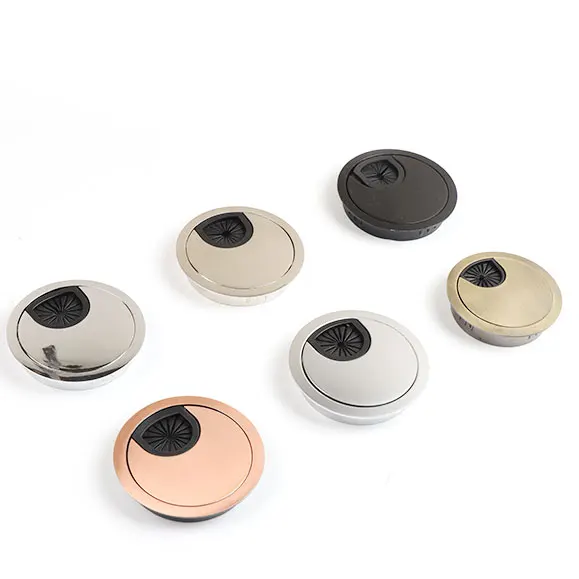 Factory Directly Sell Aluminium Table Wire Manager Rectangular Brush Wire Cable Table Hole Cover Management