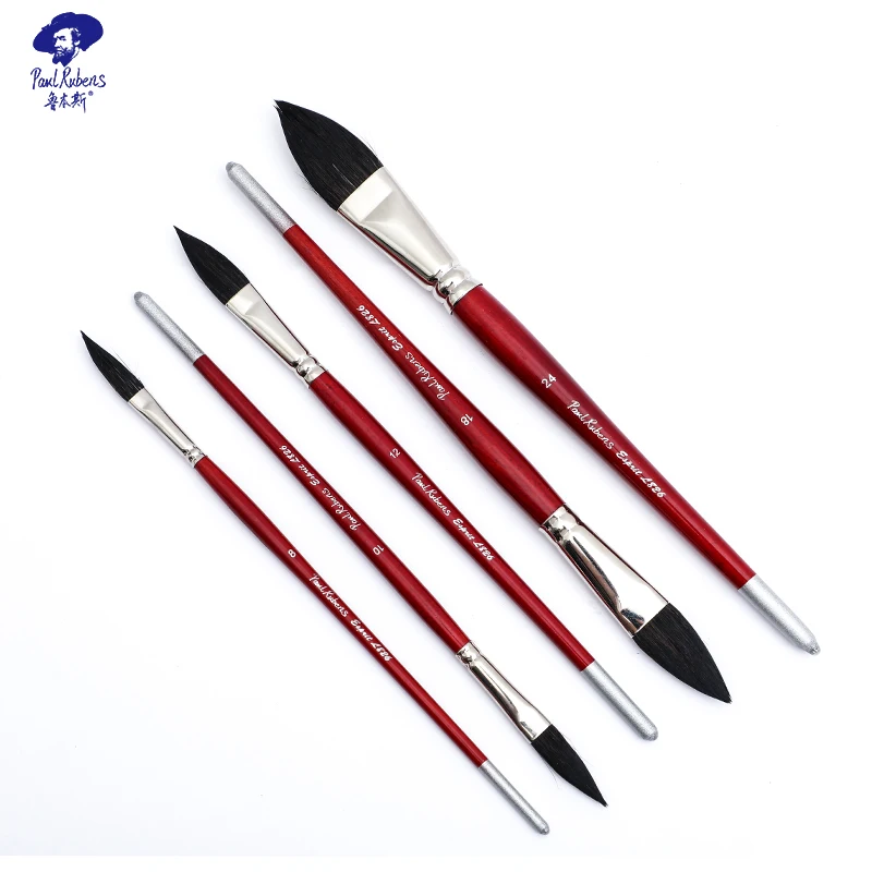 Paul Rubens Brush Artist Watercolor Paint Pen Art Supplies Brushes for Acrylic Painting Log Penholder Drawing Set L826-18#