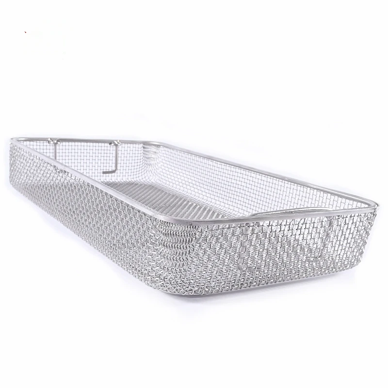Stainless Steel 304 Industrial Equipment Cleaning Metal Wire Mesh Basket Parts Right-Angle Basket