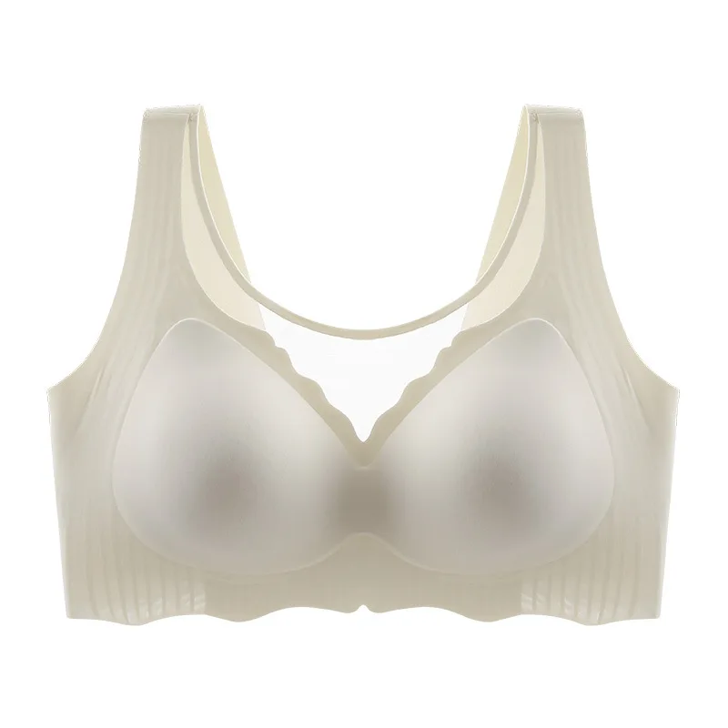 Large Size Seamless Invisible Underwear Soft Jelly Strip Support Minimizes Breast Appearance Lifts and Shapes Bra