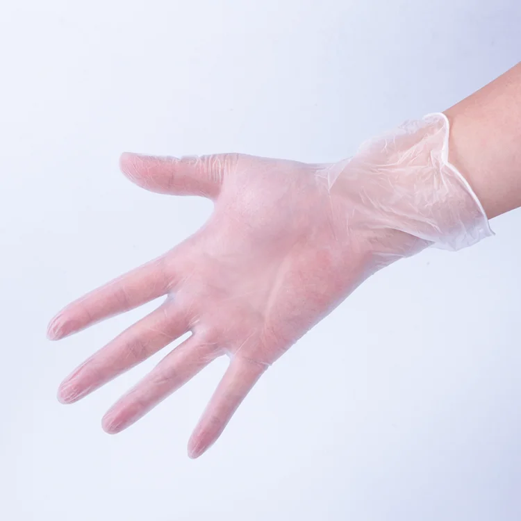 Factory supply transparent non sterile food grade vinyl disposable gloves
