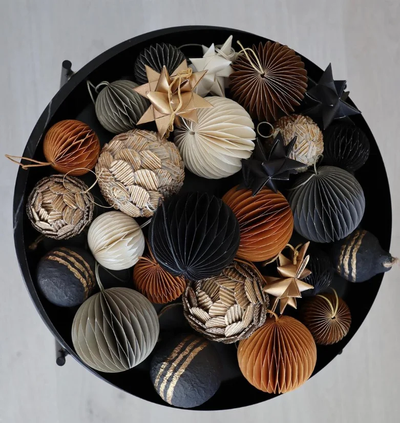 Paper Honeycomb Ornaments Decorations Foldable Christmas Tree Window Display Home Decoration for Xmas