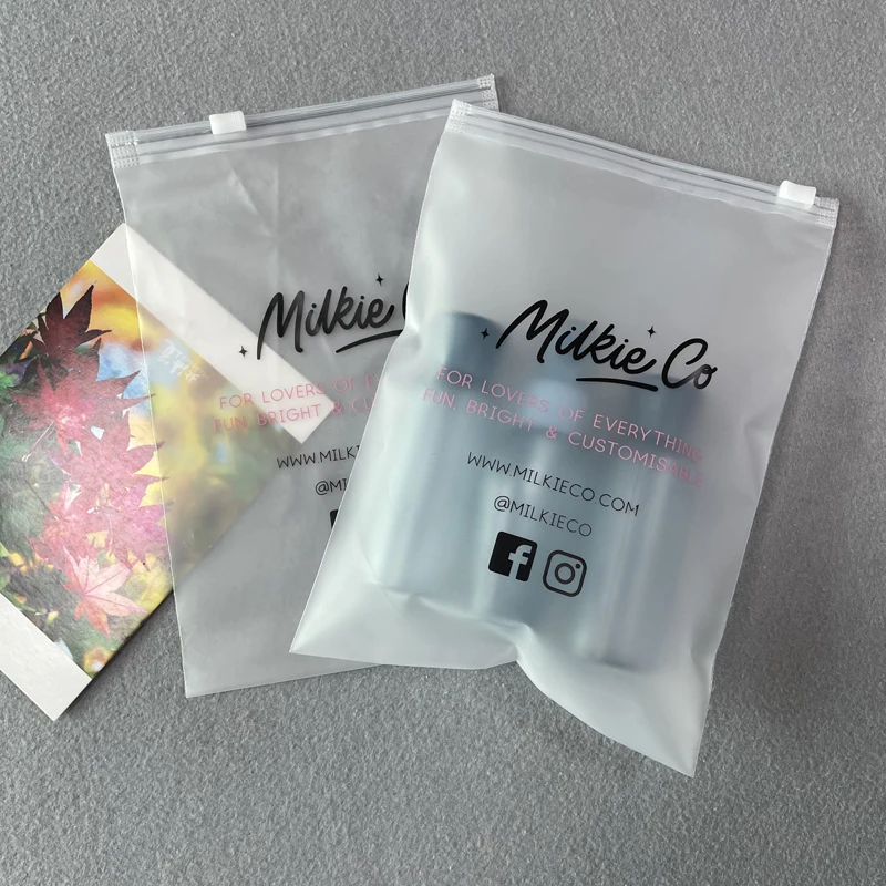 Custom Logo Packaging Plastic Bags For Garment Accessories , Clothing Bags Zip Lock Frosted Bag Clothes Packaged