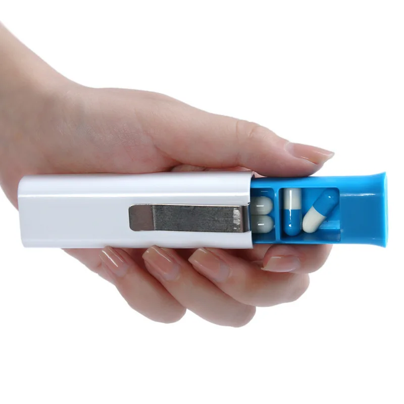 Eco friendly 3 slots daily Pill Dispenser Container Medicine Case Pill Box with clip