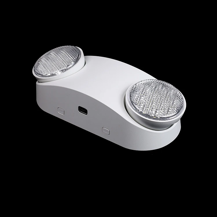 White Led 2.4w High Brightness Exit Wall Mounted Led Emergency Light Rechargeable Twin Spot Head